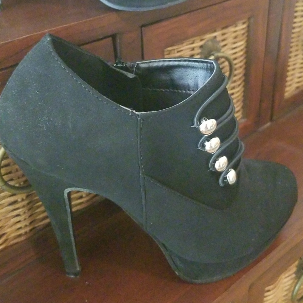 Top Moda Black Ankle Boots Size 5 - Picture 5 of 8